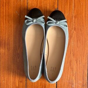 GAP Women's Blue Denim Bow Flats